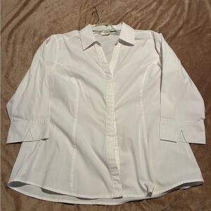 Riders by Lee Women's White Button-Down Shirt